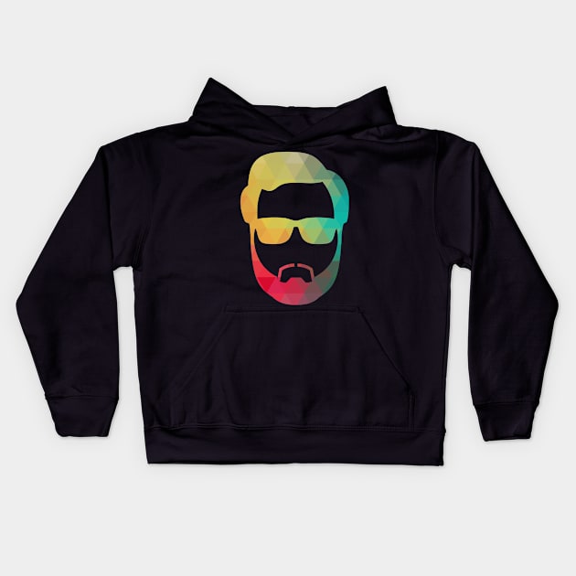 Color pattern silhouette of a male face Kids Hoodie by AdiDsgn